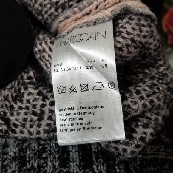 Marc Cain Checkered Cardigan from Soft Fabric Blend w/Alpaca. Size: 12. - Picture 9 of 13